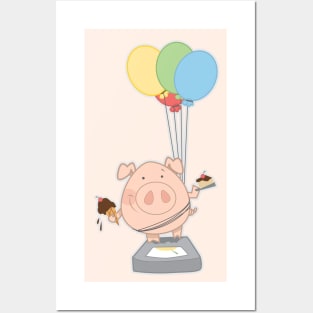 Pig on a diet Posters and Art